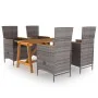 Juego de comedor para jardín 5 piezas gris by , Garden sets - Ref: Foro24-3068758, Price: 705,15 €, Discount: %