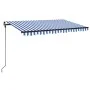 Toldo manual retráctil con LED azul y blanco 450x300 cm de , Toldos - Ref: Foro24-3069121, Precio: 376,19 €, Descuento: %