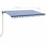 Toldo manual retráctil con LED azul y blanco 450x300 cm de , Toldos - Ref: Foro24-3069121, Precio: 376,19 €, Descuento: %