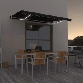 Toldo automático LED sensor de viento gris antracita 400x350 cm by , Awnings - Ref: Foro24-3069194, Price: 810,58 €, Discount: %