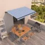 Toldo automático retráctil azul y blanco 450x350 cm by , Awnings - Ref: Foro24-3069206, Price: 491,99 €, Discount: %