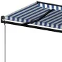 Toldo automático retráctil azul y blanco 450x350 cm by , Awnings - Ref: Foro24-3069206, Price: 491,99 €, Discount: %