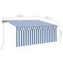 Toldo automático persiana, LED y sensor de viento azul 3,5x2,5m by , Awnings - Ref: Foro24-3069411, Price: 532,65 €, Discount: %