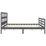 Gray solid wood bed frame with headboard 200x200 cm by vidaXL, Beds and slatted bases - Ref: Foro24-3194853, Price: 172,13 €,...