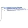 Toldo de pie automático azul y blanco 400x350 cm by , Awnings - Ref: Foro24-3069826, Price: 566,36 €, Discount: %