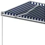 Toldo de pie automático azul y blanco 400x350 cm by , Awnings - Ref: Foro24-3069826, Price: 566,36 €, Discount: %