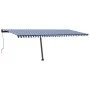 Toldo automático LED sensor de viento azul y blanco 600x350 cm by , Awnings - Ref: Foro24-3069891, Price: 976,88 €, Discount: %