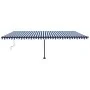 Toldo automático LED sensor de viento azul y blanco 600x350 cm by , Awnings - Ref: Foro24-3069891, Price: 976,88 €, Discount: %