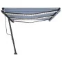 Toldo automático LED sensor de viento azul y blanco 600x350 cm by , Awnings - Ref: Foro24-3069891, Price: 976,88 €, Discount: %