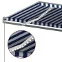 Toldo automático LED sensor de viento azul y blanco 600x350 cm by , Awnings - Ref: Foro24-3069891, Price: 976,88 €, Discount: %