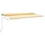 Toldo automático LED sensor de viento amarillo blanco 600x350cm von , Markisen - Ref: Foro24-3069893, Preis: 972,27 €, Rabatt: %
