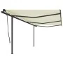 Toldo retráctil automático con postes crema 6x3,5 m by , Awnings - Ref: Foro24-3070287, Price: 833,75 €, Discount: %