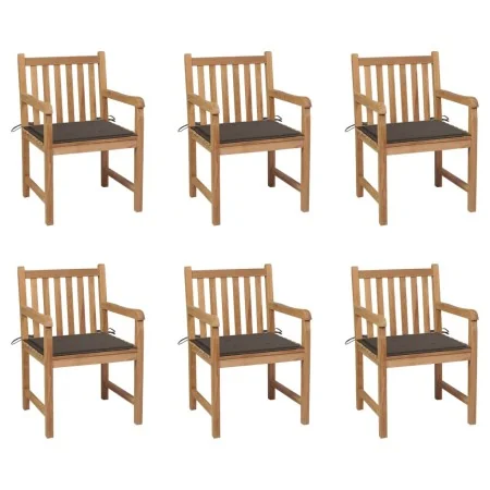 Sillas de jardín 6 uds madera maciza de teca cojines gris taupé von , Gartenstühle - Ref: Foro24-3073039, Preis: 879,94 €, Ra...