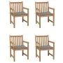 Sillas de jardín 4 uds madera maciza de teca con cojines grises von , Gartenstühle - Ref: Foro24-3073005, Preis: 623,16 €, Ra...