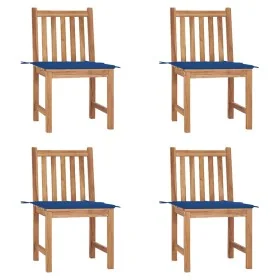 Sillas de jardín 4 unidades madera maciza de teca con cojines von , Gartenstühle - Ref: Foro24-3073098, Preis: 451,66 €, Raba...