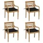 Sillas Batavia 4 unidades madera maciza de teca con cojines by , Garden chairs - Ref: Foro24-3073317, Price: 508,76 €, Discou...