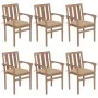 Sillas de jardín apilables 6 uds madera maciza teca con cojines von , Gartenstühle - Ref: Foro24-3073424, Preis: 751,42 €, Ra...