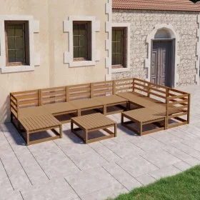 Muebles de jardín 10 pzas y cojines marrón miel madera pino von , Gartensets - Ref: Foro24-3075762, Preis: 669,84 €, Rabatt: %