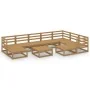 Muebles de jardín 10 pzas y cojines marrón miel madera pino de , Conjuntos de jardín - Ref: Foro24-3075762, Precio: 669,84 €,...