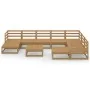 Muebles de jardín 10 pzas y cojines marrón miel madera pino de , Conjuntos de jardín - Ref: Foro24-3075762, Precio: 669,84 €,...
