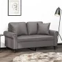 Sofá de 2 plazas con cojines cuero sintético gris 120 cm de , Sofás - Ref: Foro24-3200927, Precio: 238,39 €, Descuento: %