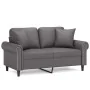 Sofá de 2 plazas con cojines cuero sintético gris 120 cm de , Sofás - Ref: Foro24-3200927, Precio: 238,39 €, Descuento: %