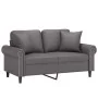 Sofá de 2 plazas con cojines cuero sintético gris 120 cm de , Sofás - Ref: Foro24-3200927, Precio: 238,39 €, Descuento: %