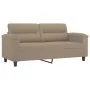 Sofá de 2 plazas con cojines tela microfibra gris taupe 140 cm by , Sofas - Ref: Foro24-3200971, Price: 279,86 €, Discount: %