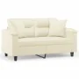 Sofá de 2 plazas con cojines cuero sintético color crema 120 cm von , Sofas - Ref: Foro24-3200984, Preis: 222,95 €, Rabatt: %