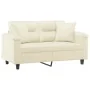 Sofá de 2 plazas con cojines cuero sintético color crema 120 cm von , Sofas - Ref: Foro24-3200984, Preis: 222,95 €, Rabatt: %