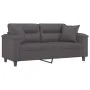 Sofá de 2 plazas con cojines cuero sintético gris 140 cm by , Sofas - Ref: Foro24-3200990, Price: 252,72 €, Discount: %