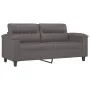 Sofá de 2 plazas con cojines cuero sintético gris 140 cm by , Sofas - Ref: Foro24-3200990, Price: 252,72 €, Discount: %