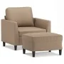 Sillón con taburete cuero sintético color capuchino 60 cm by , Sofas - Ref: Foro24-3201121, Price: 174,03 €, Discount: %