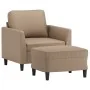 Sillón con taburete cuero sintético color capuchino 60 cm by , Sofas - Ref: Foro24-3201121, Price: 174,03 €, Discount: %