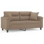 Sofá de 2 plazas con cojines cuero sintético capuchino 140 cm de , Sofás - Ref: Foro24-3200992, Precio: 246,44 €, Descuento: %