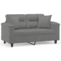 Sofá de 2 plazas con cojines tela microfibra gris oscuro 120 cm von , Sofas - Ref: Foro24-3200967, Preis: 257,60 €, Rabatt: %