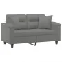 Sofá de 2 plazas con cojines tela microfibra gris oscuro 120 cm von , Sofas - Ref: Foro24-3200967, Preis: 257,60 €, Rabatt: %