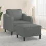 Sillón con taburete tela gris oscuro 60 cm de , Sofás - Ref: Foro24-3201128, Precio: 220,26 €, Descuento: %