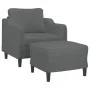 Sillón con taburete tela gris oscuro 60 cm de , Sofás - Ref: Foro24-3201128, Precio: 220,26 €, Descuento: %