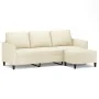 Sofá de 3 plazas con taburete cuero sintético crema 180 cm von , Sofas - Ref: Foro24-3201123, Preis: 273,53 €, Rabatt: %