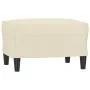 Sofá de 3 plazas con taburete cuero sintético crema 180 cm von , Sofas - Ref: Foro24-3201123, Preis: 273,53 €, Rabatt: %