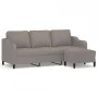 Sofá de 3 plazas con taburete de tela gris taupe 180 cm von , Sofas - Ref: Foro24-3201142, Preis: 307,98 €, Rabatt: %