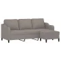 Sofá de 3 plazas con taburete de tela gris taupe 180 cm von , Sofas - Ref: Foro24-3201142, Preis: 307,98 €, Rabatt: %