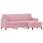 Sofá de 3 plazas con taburete de terciopelo rosa180 cm by , Sofas - Ref: Foro24-3201177, Price: 349,71 €, Discount: %