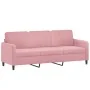 Sofá de 3 plazas con taburete de terciopelo rosa180 cm by , Sofas - Ref: Foro24-3201177, Price: 349,71 €, Discount: %