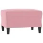 Sofá de 3 plazas con taburete de terciopelo rosa180 cm by , Sofas - Ref: Foro24-3201177, Price: 349,71 €, Discount: %