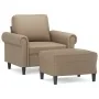 Sillón con taburete cuero sintético color capuchino 60 cm von , Sofas - Ref: Foro24-3201204, Preis: 200,28 €, Rabatt: %
