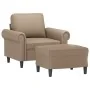 Sillón con taburete cuero sintético color capuchino 60 cm von , Sofas - Ref: Foro24-3201204, Preis: 200,28 €, Rabatt: %