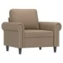 Sillón con taburete cuero sintético color capuchino 60 cm von , Sofas - Ref: Foro24-3201204, Preis: 200,28 €, Rabatt: %