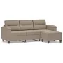 Sofá de 3 plazas y taburete tela microfibra gris taupe 180 cm von , Sofas - Ref: Foro24-3201231, Preis: 398,86 €, Rabatt: %